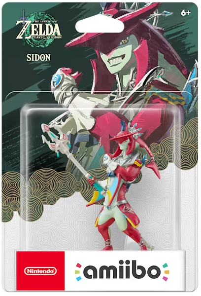 Amiibo - Gold Base - The Legend of Zelda - Tears of the Kingdom - Sidon - Red fish man smiling with trident - NEW