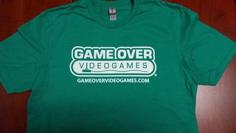 Game Tshirt - GAME OVER - logo with outline - (Kelly Green) - ADULT - XL Extra Large