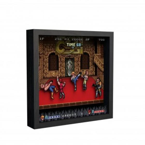 Gamer Gear - FRAMED ART - 9x9 in - Pixel Frames - Shadow Box Art - Double Dragon - New