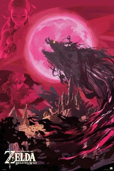 Gamer Gear - POSTER - 24x36 - flat frame-ready - Nintendo - Zelda - Breath of the Wild - Blood Moon Ganon