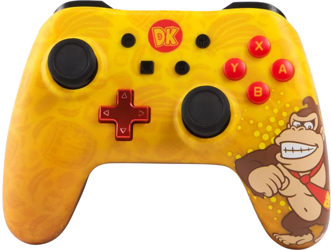 NS Switch Controller (3rd) - Wired - Enhanced PowerA - Donkey Kong - Yellow - USED