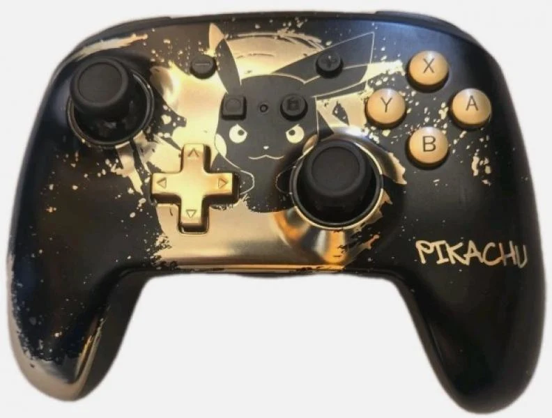 NS Switch Controller (3rd) - Wireless - Enhanced PowerA - Pikachu - Black and Gold - USED