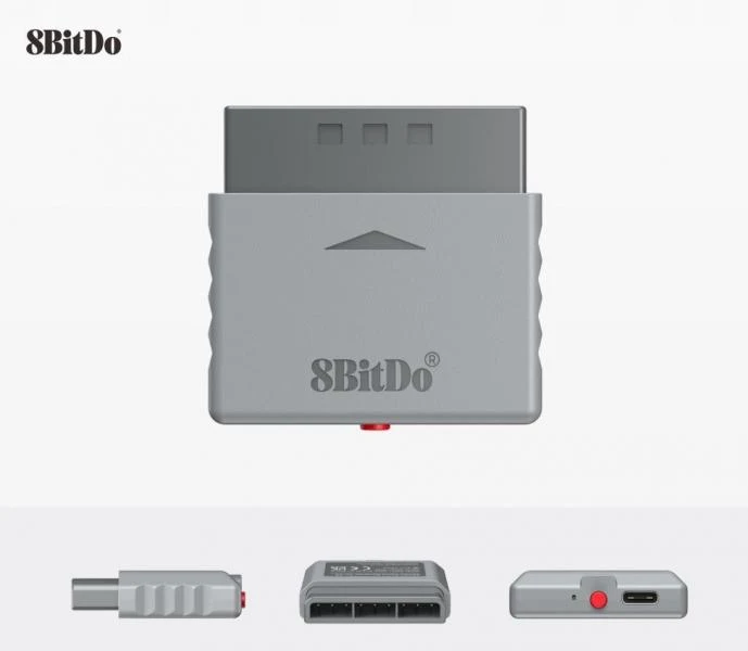 PS1 PS2 Wireless Bluetooth Controller Adapter (3rd) - 8BitDo - NEW