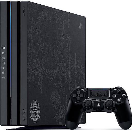 PS4 PlayStation 4 Pro - System HW - 1 TB - Kingdom Hearts III 3 Limited Edition with Matching Controller - Black with Silver Etchings - USED
