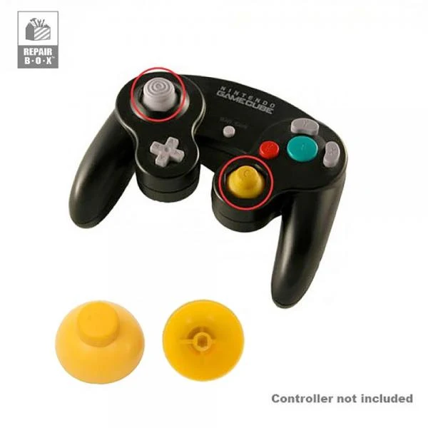 Repair Part - GC Gamecube analog stick CAPS (3rd) Repair Box - YELLOW
