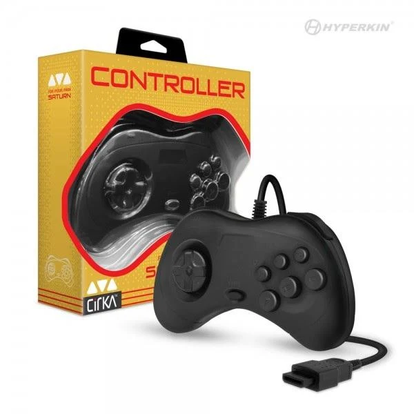SAT Controller (3rd) - Saturn classic style - NEW - Cirka Hyperkin - Black
