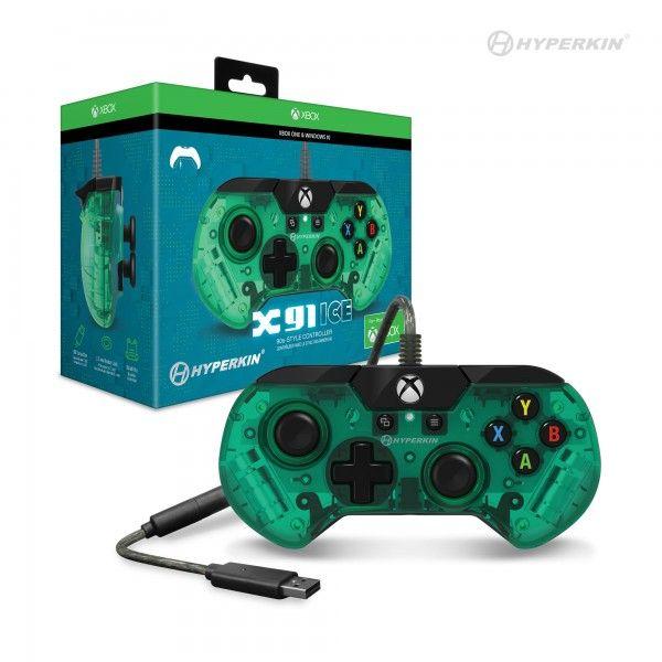 XSX XB1 PC USB Controller (3rd) - Wired - Hyperkin X91 Retro Style Controller - Aqua Green - NEW